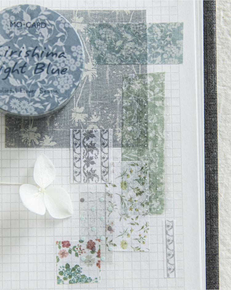 Washi Tape Colorful Flower Season Kiwishima Light Blue