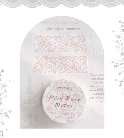Washi Tape Colorful Flower Season Pink Rose Notes