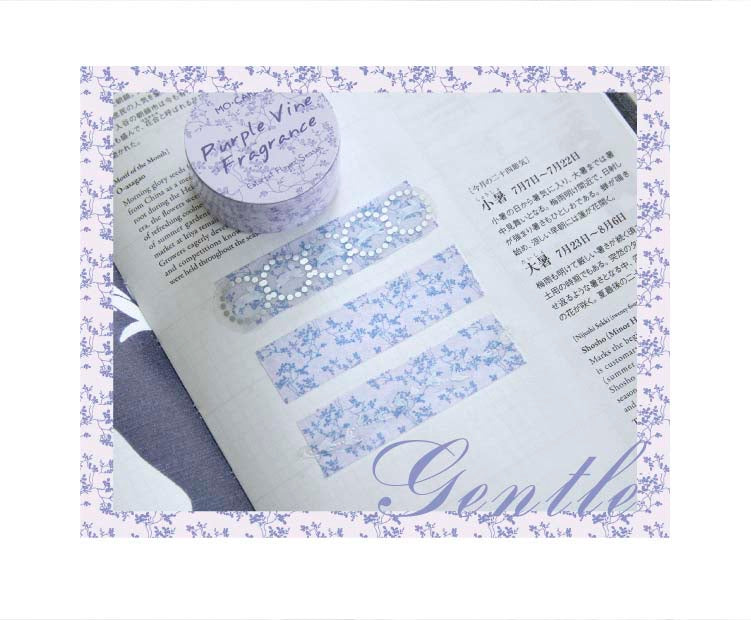 Washi Tape Colorful Flower Season Purple Vine Frangrance