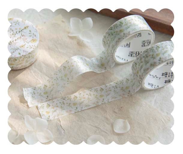 Washi Tape Colorful Flower Season Yellow Stamen Branch