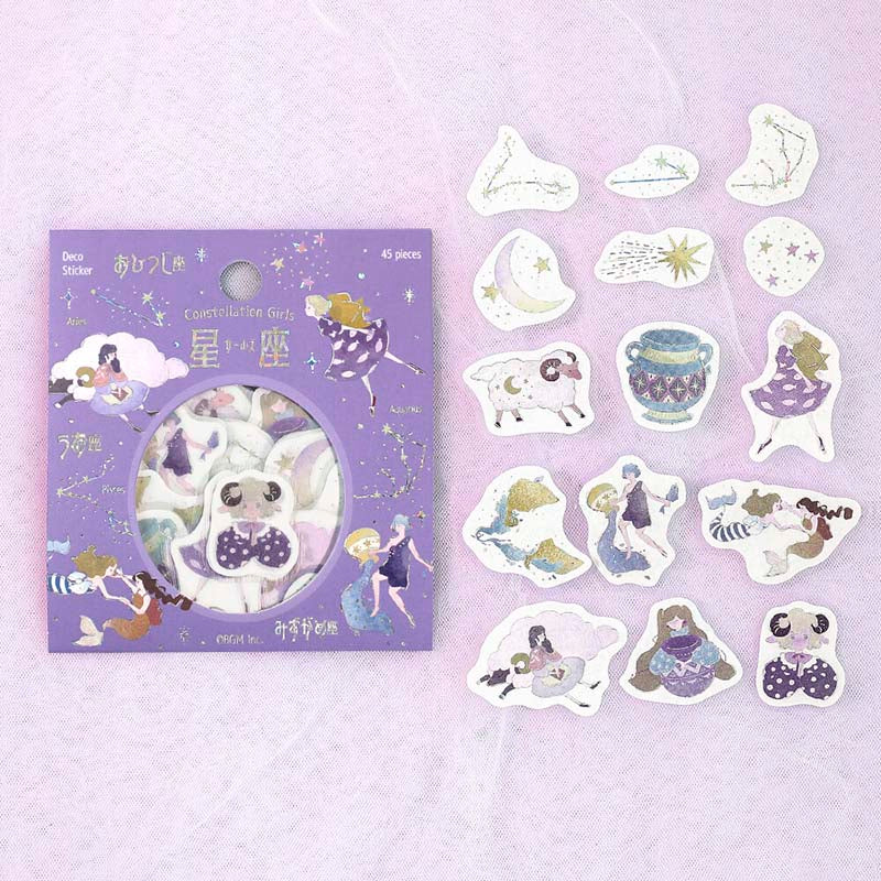 Stickers Constellation Girls Aquarius Pisces Aries