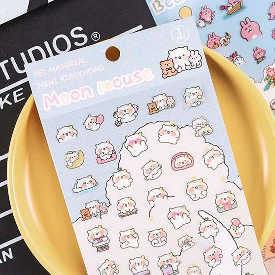 Stickers Cute Emoji Moon Mouse