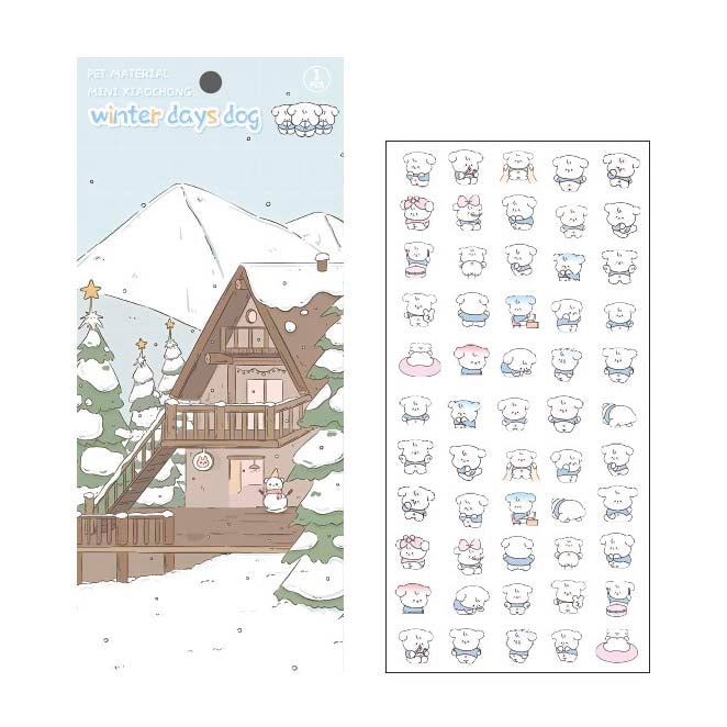 Stickers Cute Emoji Winter Days Dog