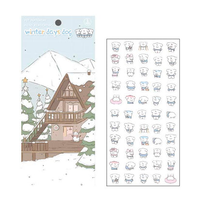 Stickers Cute Emoji Winter Days Dog