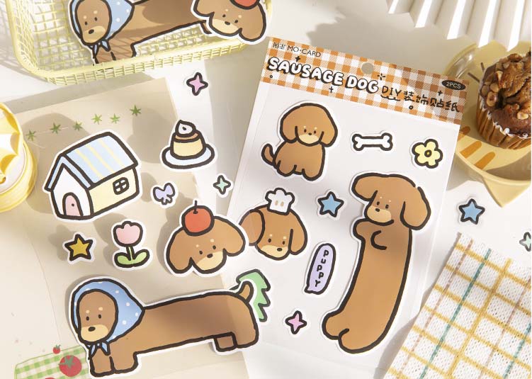 Stickers Cute Pet Adventure Sausage Dog