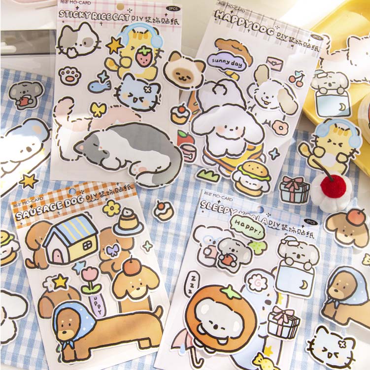 Stickers Cute Pet Adventure Happy Dog