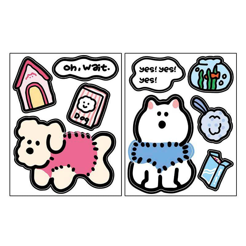 Stickers Cute With You Wait For The Puppy