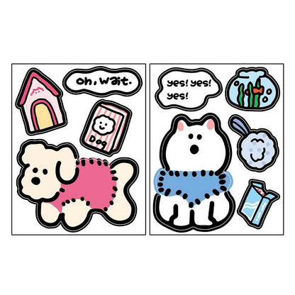 Stickers Cute With You Wait For The Puppy