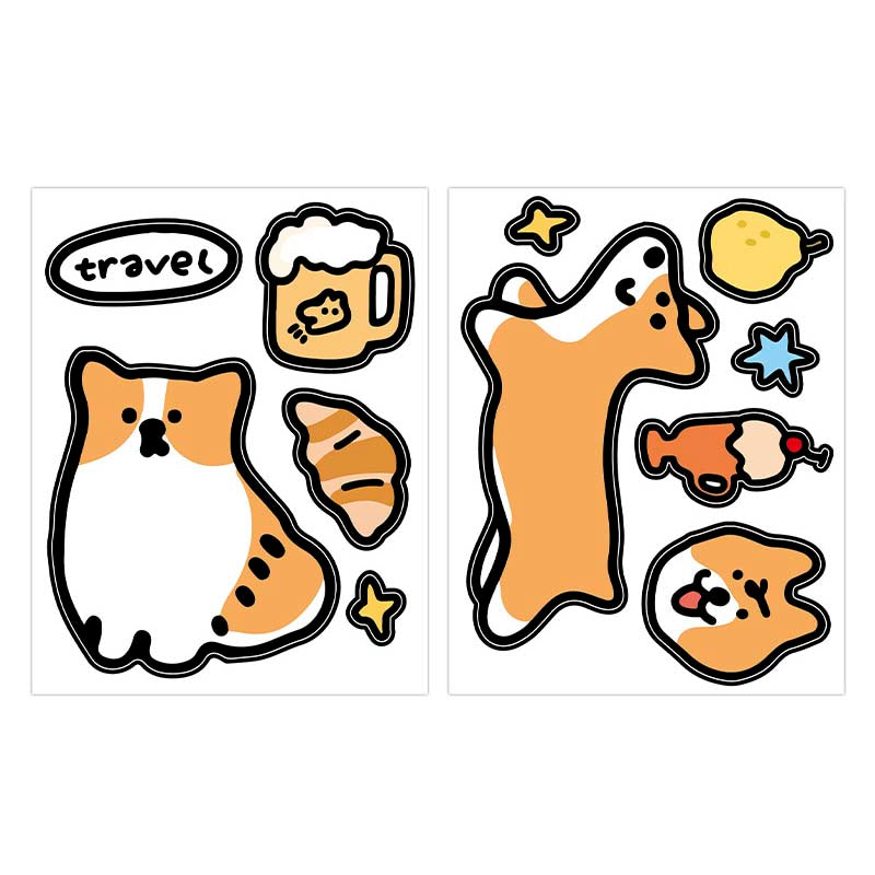 Stickers Cute With You Happy Corgi