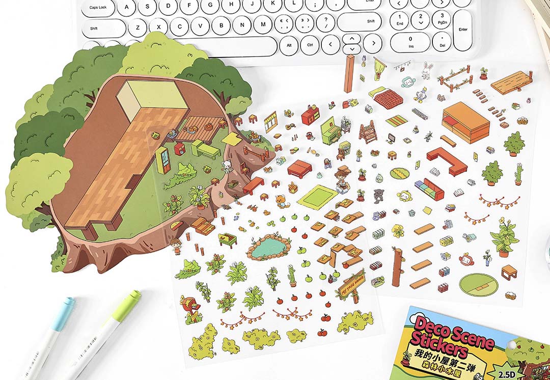 Stickers Escenario 3D My House V3 Forest Cabin