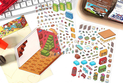 Stickers Escenario 3D Open Today V4 Antique Toys Room