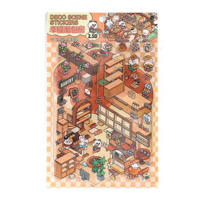 Stickers Escenario 3D Open Today V5 Bread Store
