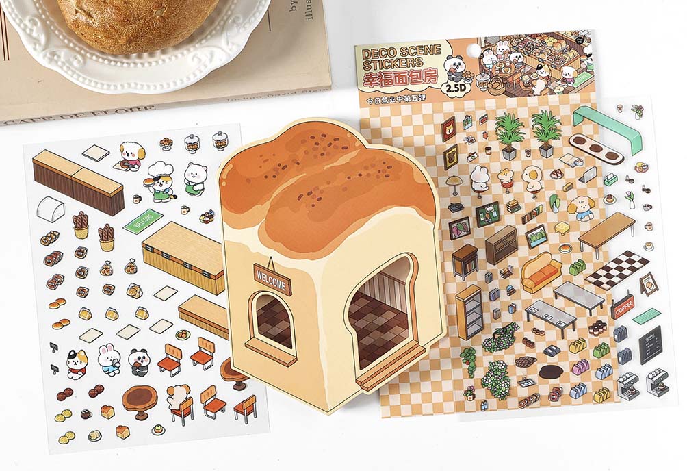 Stickers Escenario 3D Open Today V5 Bread Store