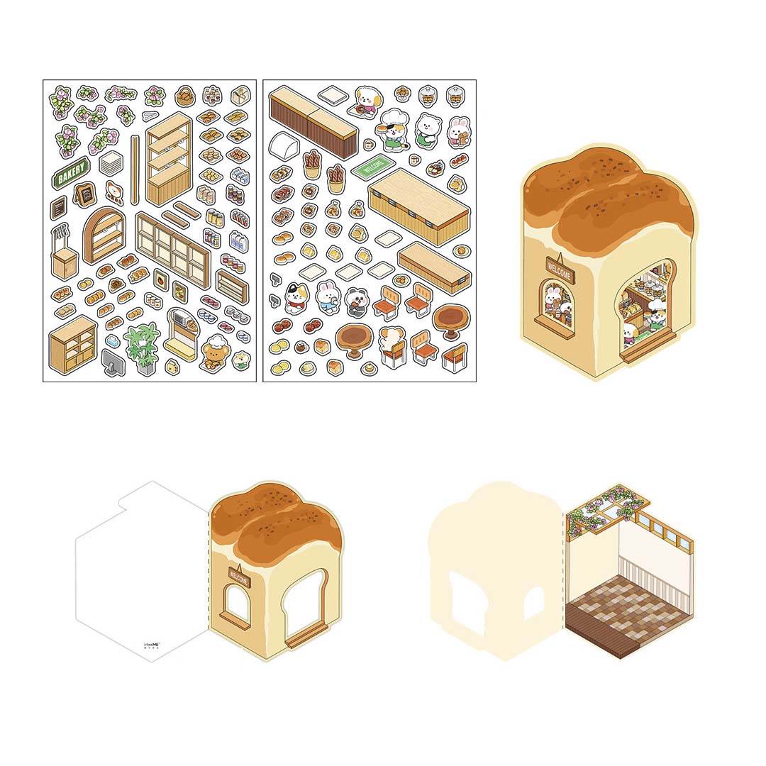 Stickers Escenario 3D Open Today V5 Bread Store
