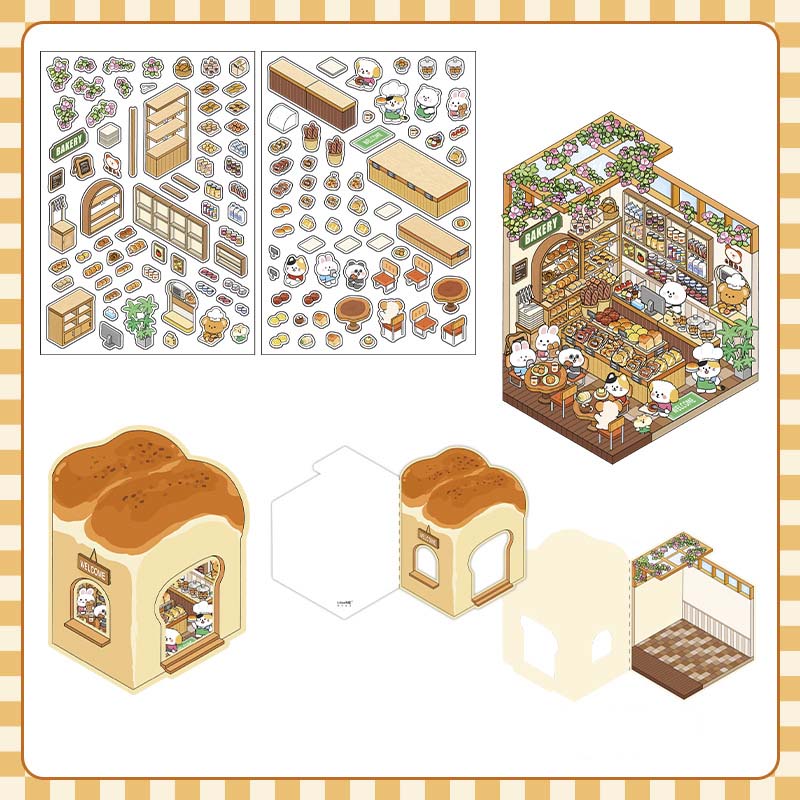 Stickers Escenario 3D Open Today V5 Bread Store