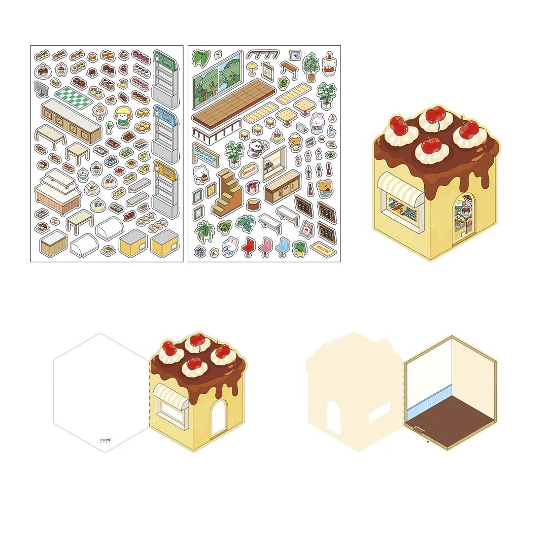 Stickers Escenario 3D Open Today V5 Happy Dessert