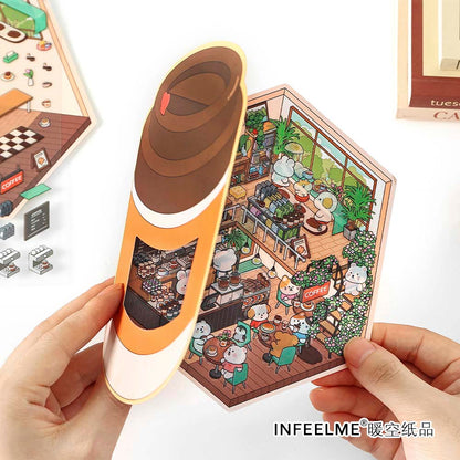 Stickers Escenario 3D Open Today V5 Morning Cafe