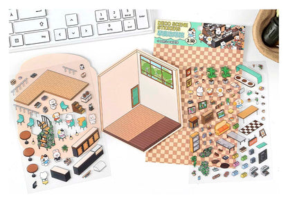 Stickers Escenario 3D Open Today V5 Morning Cafe