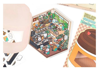 Stickers Escenario 3D Open Today V5 Morning Cafe