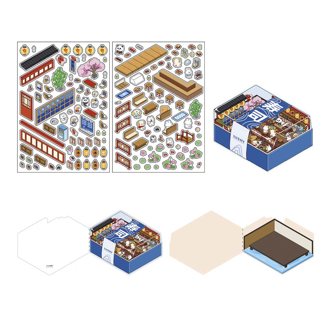 Stickers Escenario 3D Open Today V5 Sushi Bar