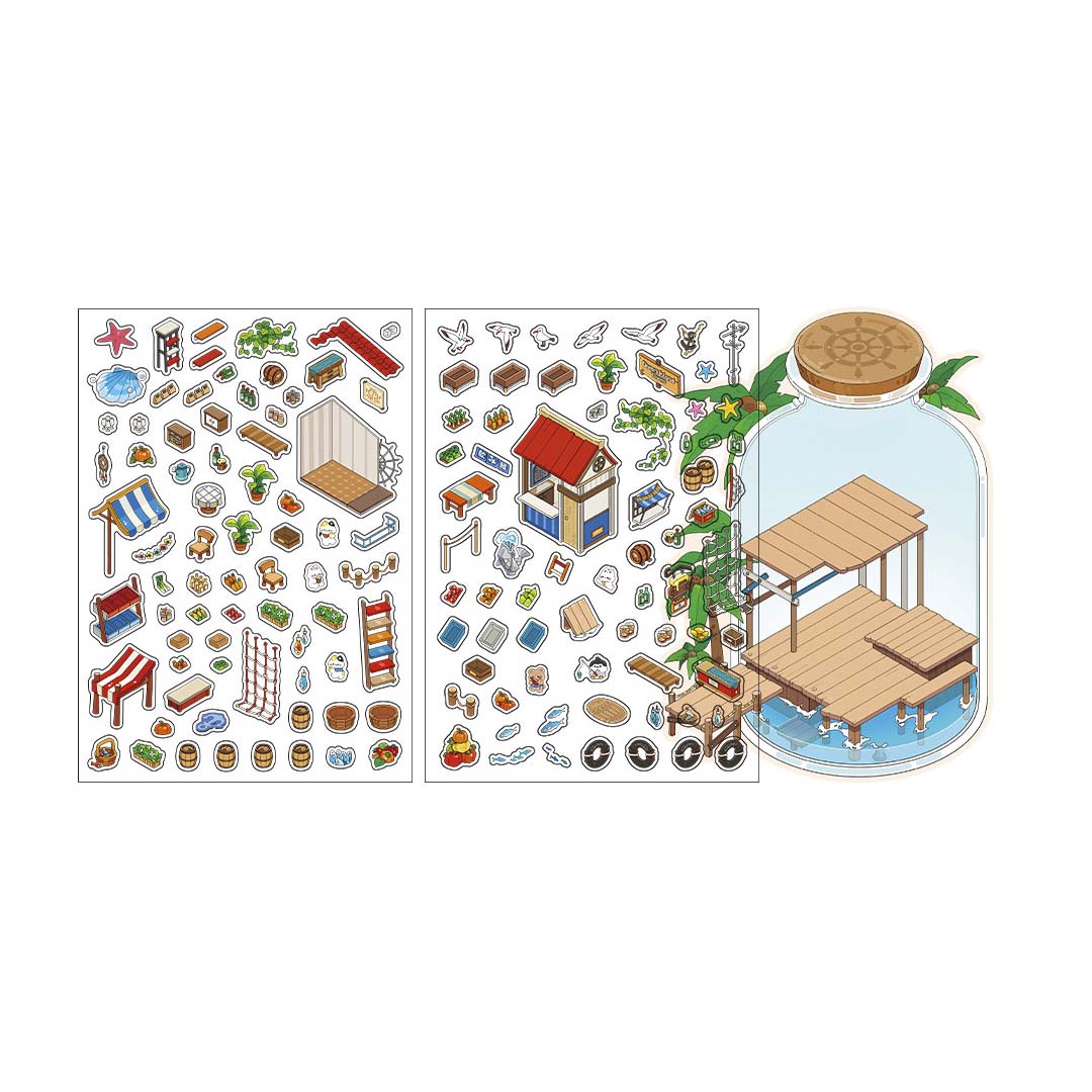 Stickers Escenario 3D Open Today V9 Beach Market