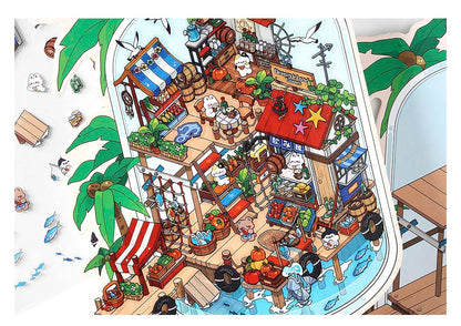 Stickers Escenario 3D Open Today V9 Beach Market