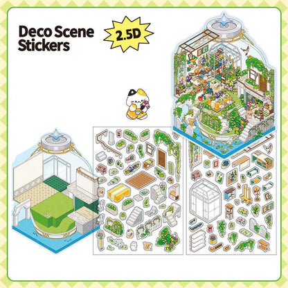 Stickers Escenario 3D Open Today V9 Garden Restaurante