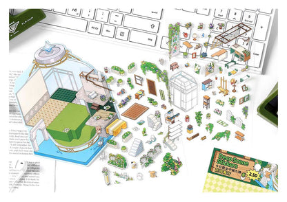 Stickers Escenario 3D Open Today V9 Garden Restaurante