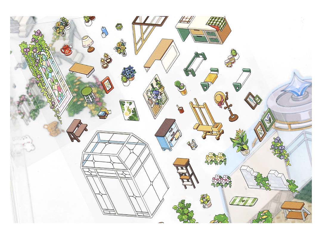 Stickers Escenario 3D Open Today V9 Garden Restaurante