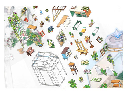 Stickers Escenario 3D Open Today V9 Garden Restaurante