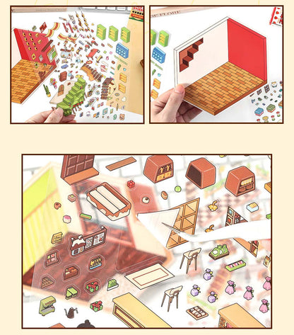 Stickers Escenario 3D Open Today V4 Antique Toys Room
