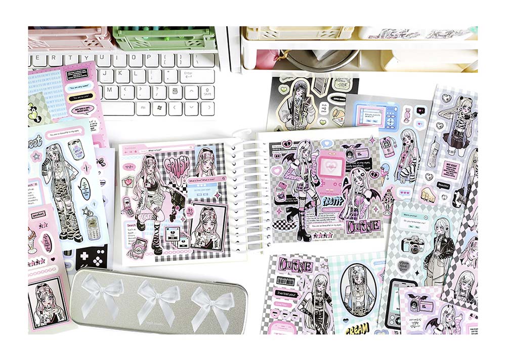 Librillo de Stickers Desilusional Girl Boiling Love