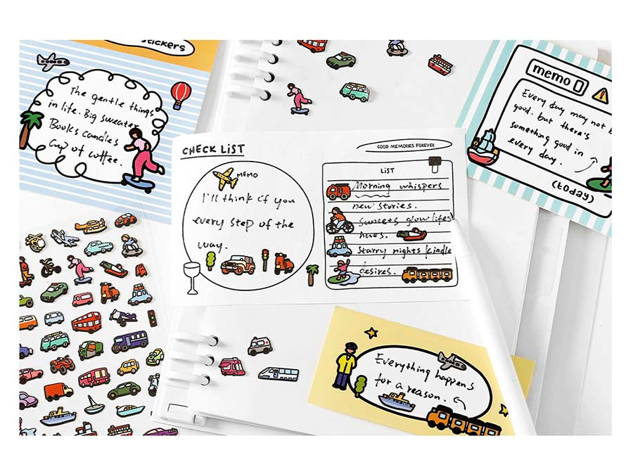 Stickers Fantasy Diary Transportation