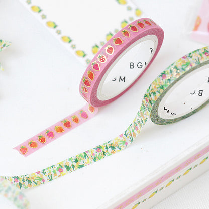 Washi Tape Slim Foil Flowers Bloom