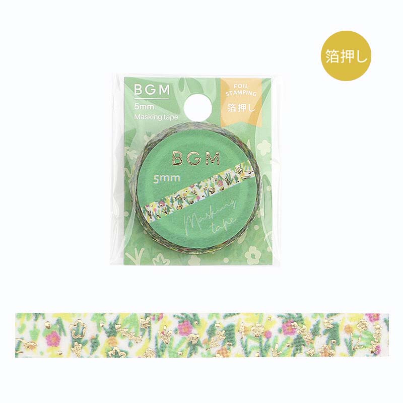 Washi Tape Slim Foil Flowers Bloom