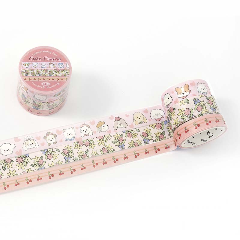 Set de Washi Tapes Flower Sweetheart Cute Puppy