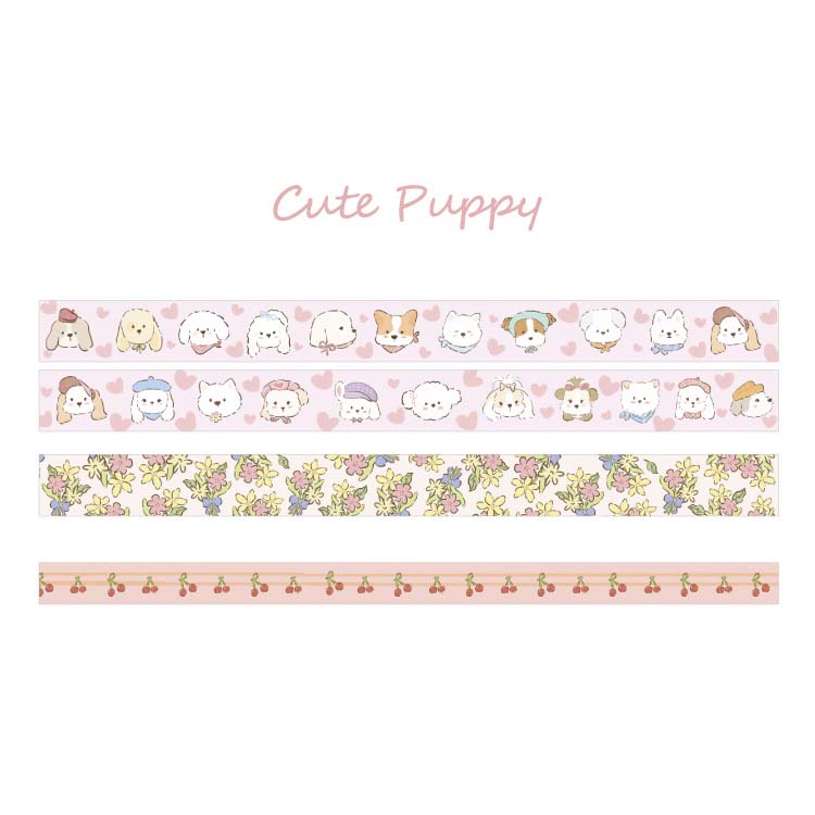 Set de Washi Tapes Flower Sweetheart Cute Puppy