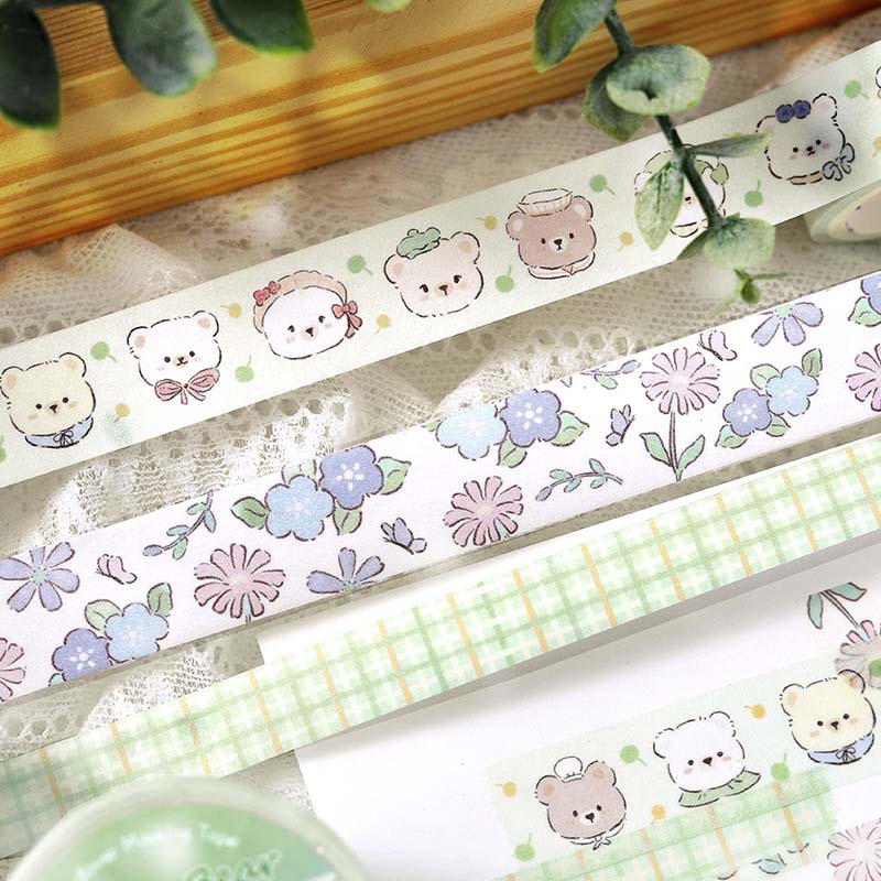 Set de Washi Tapes Flower Sweetheart Happy Bear