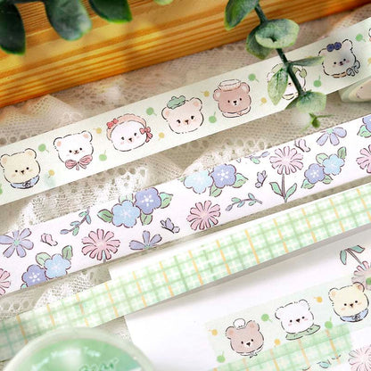 Set de Washi Tapes Flower Sweetheart Happy Bear