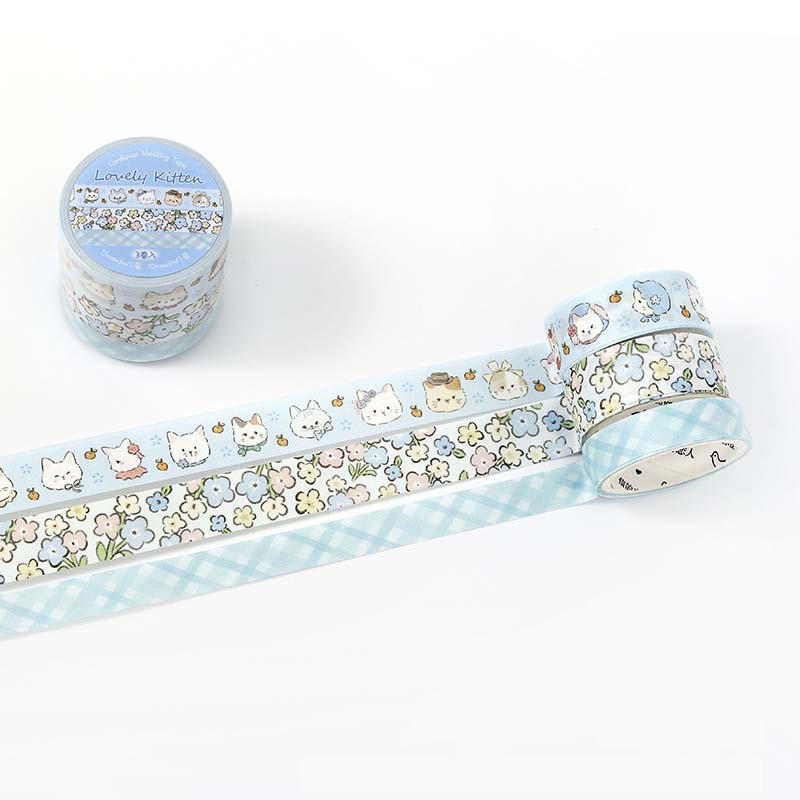 Set de Washi Tapes Flower Sweetheart Lovely Kitten