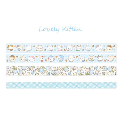Set de Washi Tapes Flower Sweetheart Lovely Kitten
