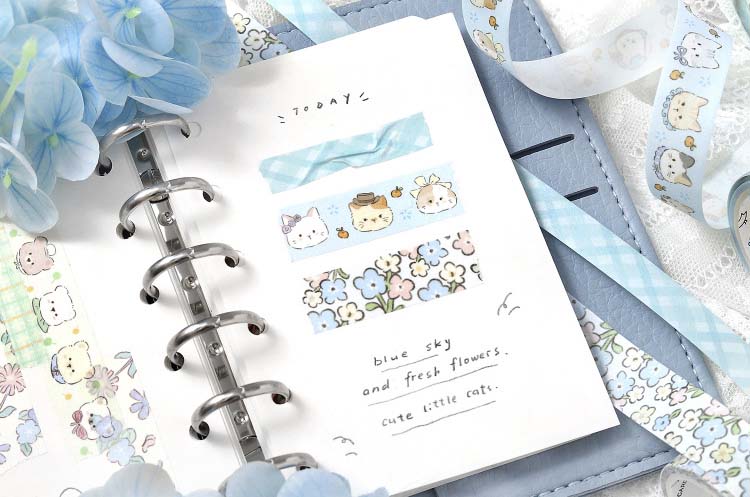 Set de Washi Tapes Flower Sweetheart Lovely Kitten