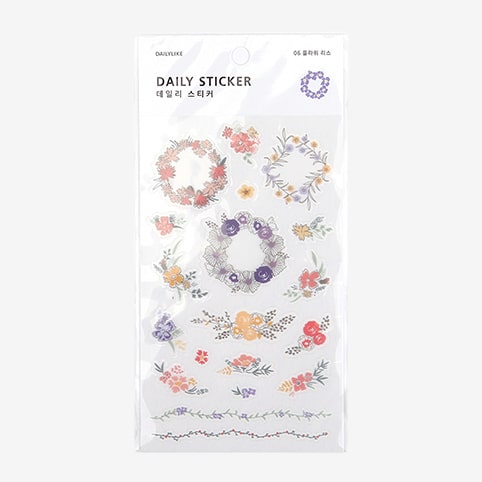 Stickers Daily Flower Wreath