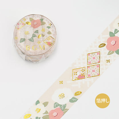 Washi Tape Foil Japanese Gold Camellia