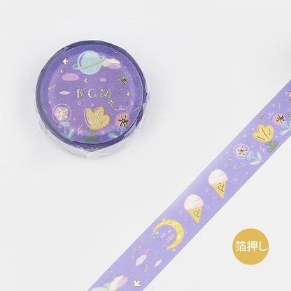 Washi Tape Foil Purple Starry Sky