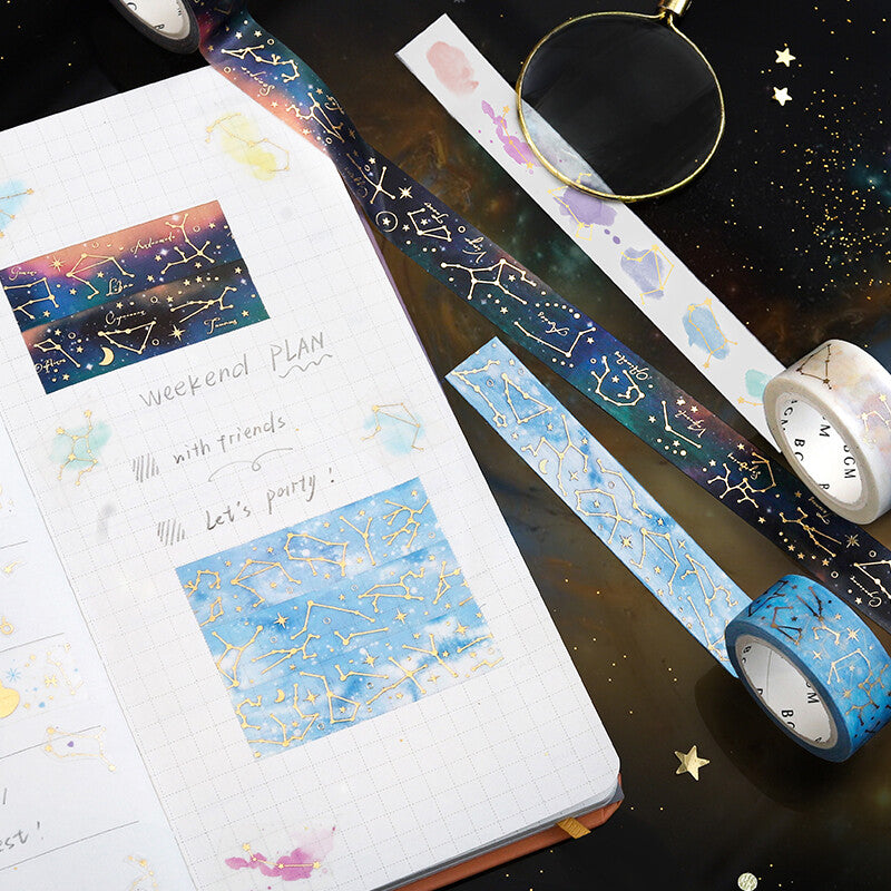 Washi Tape Foil Stellar Constellation Blue Sky