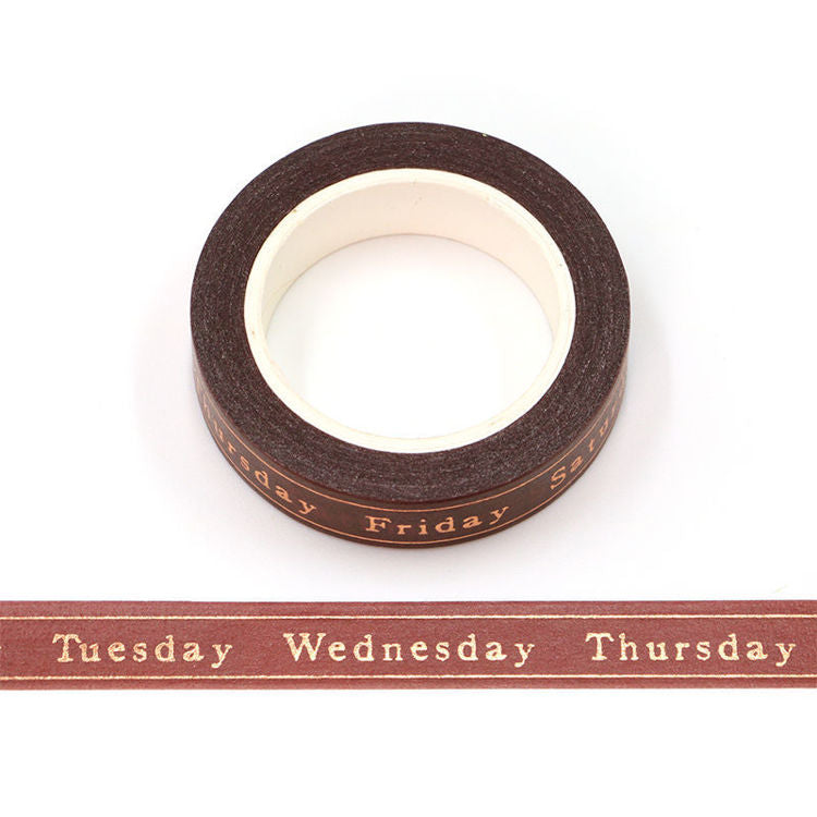 Washi Tape Brown Background Date