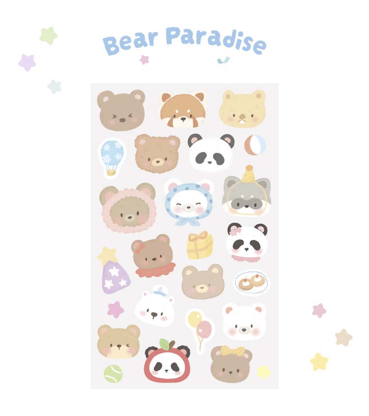 Stickers Fieltro Forest Cute Story Bear Paradise