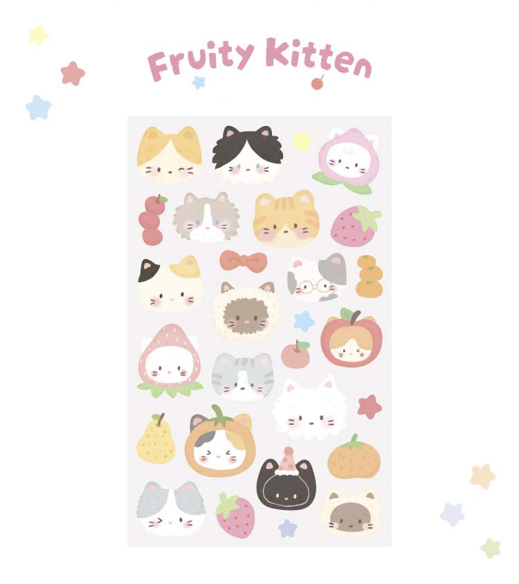Stickers Fieltro Forest Cute Story Fruity Kitten