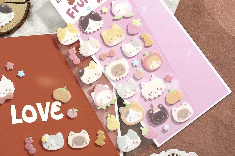 Stickers Fieltro Forest Cute Story Fruity Kitten